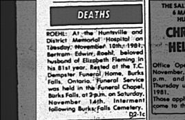 Roehl Obituary 