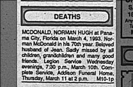 Norman H McDonald