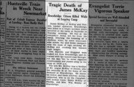 Obituary of James McKay in the 6 March 1930 Huntsville Forester