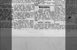 Hazel Botting and James Totten marriage 1949