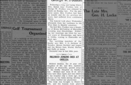 William Hugh Kinsey Has an Accident While Driving his Hearse in the 22 May 1930 Huntsville Forester